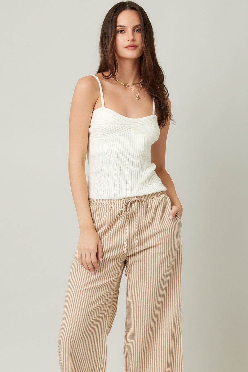 Striped Wide Leg Pants Available in Multiple Colors