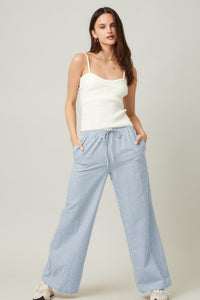 Striped Wide Leg Pants Available in Multiple Colors