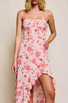 Blushing Blossoms Front Slit Maxi Dress