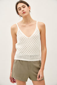 Mara Crochet Knit Sweater Tank MORE COLORS