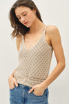 Mara Crochet Knit Sweater Tank MORE COLORS