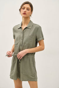 The Weekend Tencel Romper In Olive