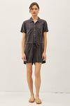 The Weekend Tencel Romper In Charcoal