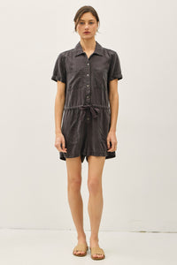 The Weekend Tencel Romper In Charcoal