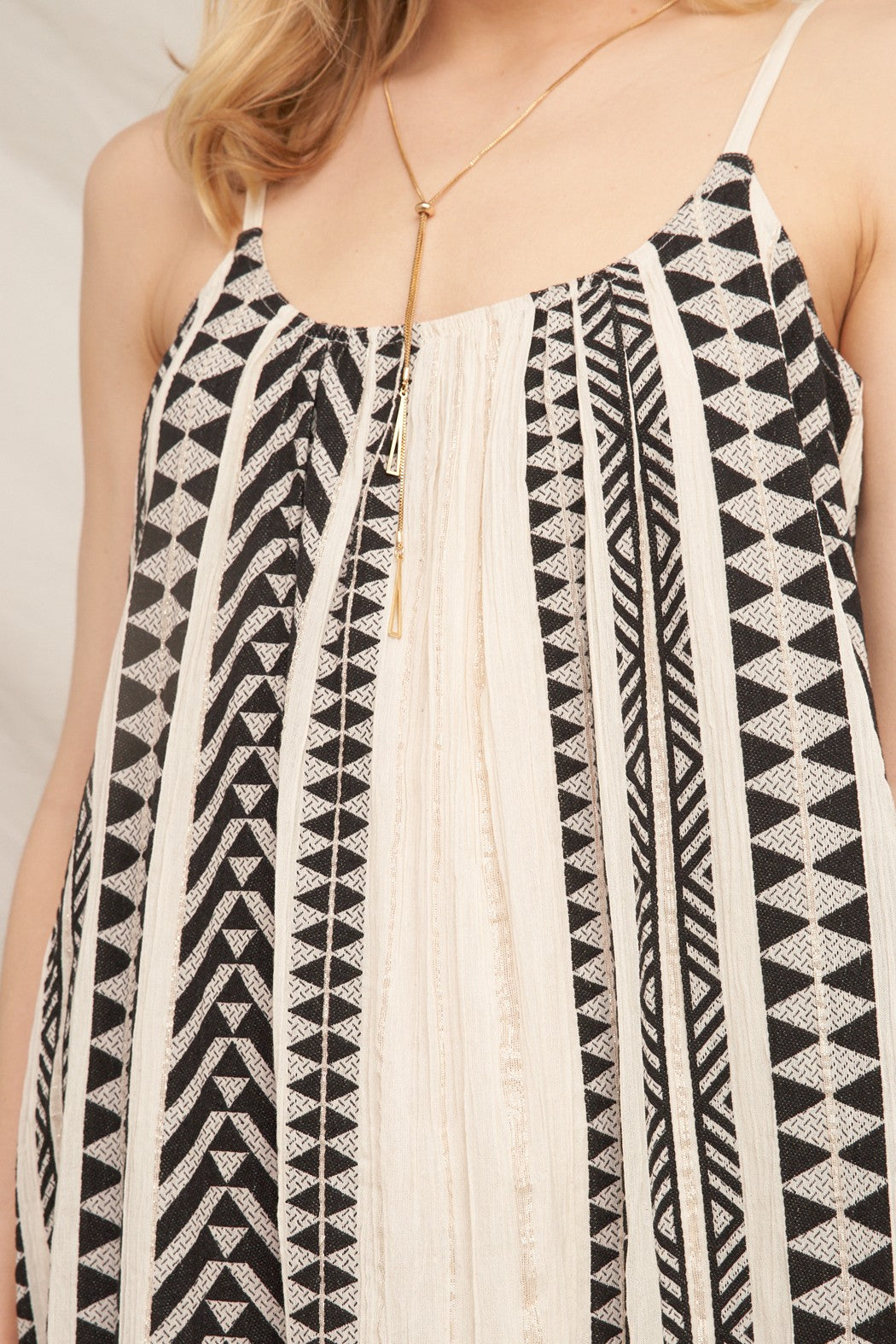 Luminary Embroidered Stripe Cami Maxi Dress