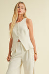 Button Closure Tailored Vest