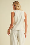 Button Closure Tailored Vest