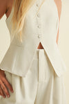 Button Closure Tailored Vest