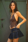 Chocolate Lace Halter Top