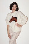 Horsing Around Sweater in Ivory