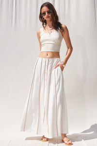 Contrast Binding Maxi Skirt