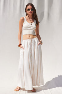 Contrast Binding Maxi Skirt