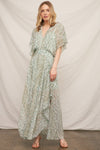 Make It Happen Metallic Maxi Dress in Sage