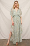 Make It Happen Metallic Maxi Dress in Sage