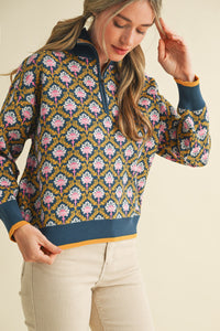 Peacock Half Zip Sweater