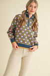 Peacock Half Zip Sweater