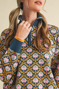 Peacock Half Zip Sweater