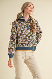 Peacock Half Zip Sweater