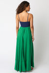 Color Block Navy and Emerald Maxi  Dress