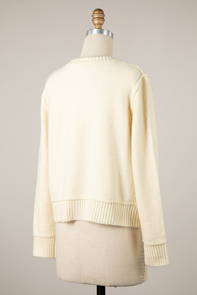 Exposed Seam Button Front Cardigan MORE COLORS