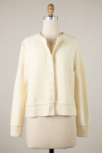 Exposed Seam Button Front Cardigan MORE COLORS