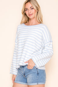 Striped Baby Blue Sweater