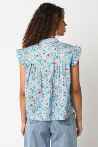 Floral garden Split Neck Blouse