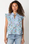 Floral garden Split Neck Blouse