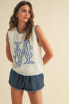 Fish Sleeveless Sweater Tank
