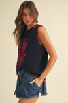 Lobster Sleeveless Knit Sweater