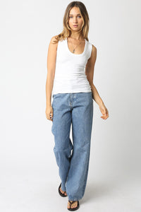 Always On Ribbed Scoop Neck Tank in Ivory