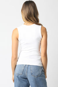 Always On Ribbed Scoop Neck Tank in Ivory