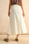 Mini Pleat Maxi Skirt in Ecru