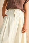 Mini Pleat Maxi Skirt in Ecru
