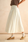 Mini Pleat Maxi Skirt in Ecru