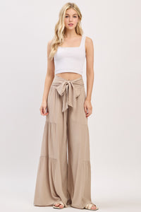 Khaki Wide Leg Beach Pant