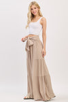 Khaki Wide Leg Beach Pant