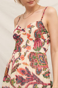 Carnivale Lurex Cot Printed Maxi Dress