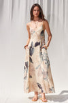 Falling For you Open Back Printed Maxi Dress