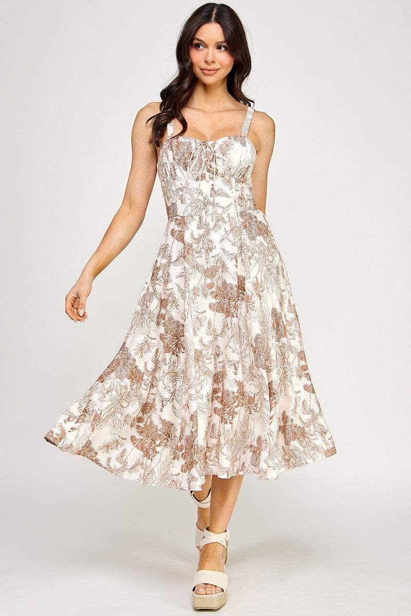 Coco Print Midi Dress