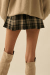 Plaid Flannel Mini Skort in Black