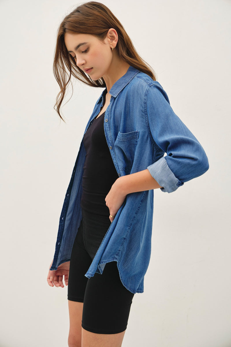 Classic Tencel Button Up Top