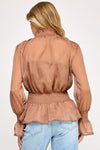 Sweet Chiffon Peplum Top