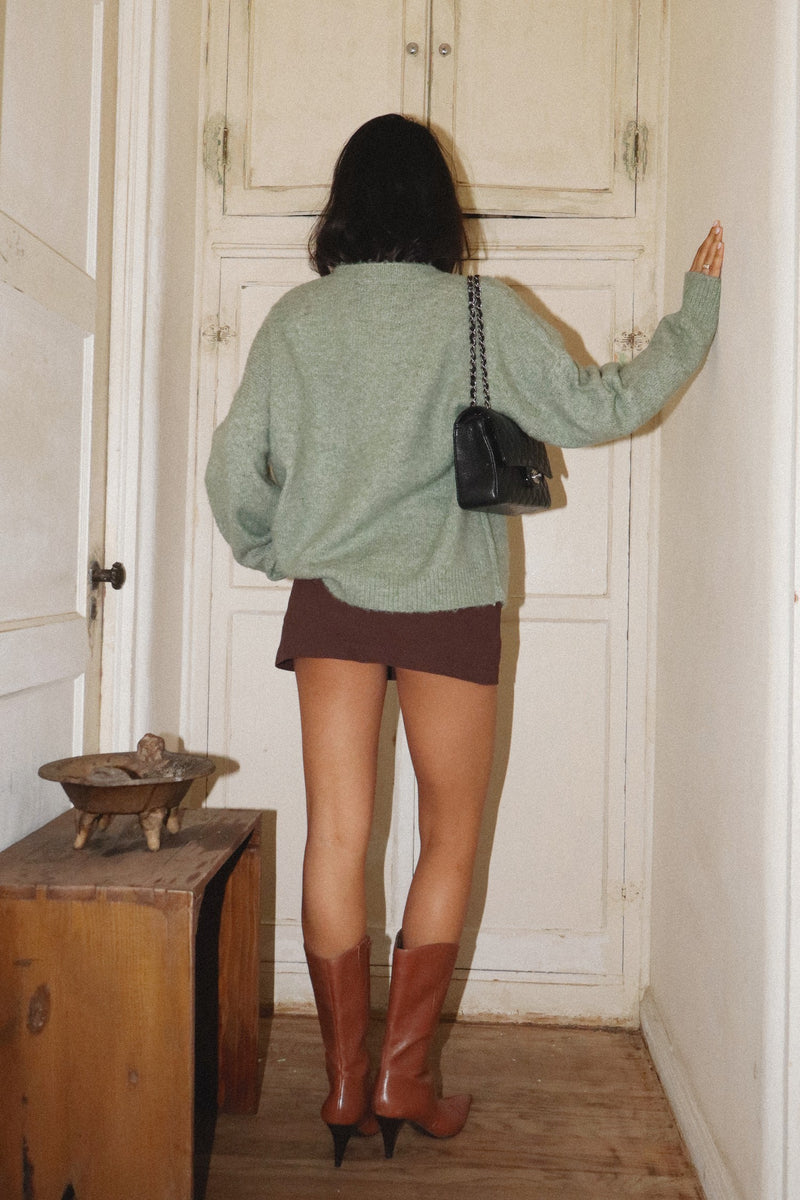 Stretch Twill Mini Skort in Chocolate