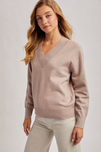 Ribbed V Neck Sweater