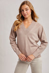 Ribbed V Neck Sweater