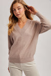Ribbed V Neck Sweater