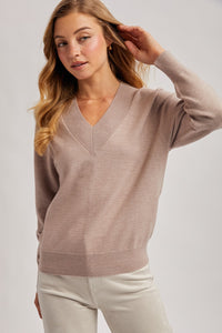 Ribbed V Neck Sweater