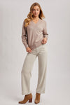 Ribbed V Neck Sweater