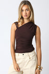 Asymmetrical Chocolate Top